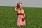 Woman standing in a field