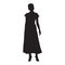 Woman standing. Long skirt, high heels shoes. Isolated vector silhouette