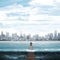 Woman Standing On The Pier Facing Waves