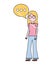 woman standing speech bubble communication