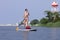 Woman on a Standing Up Paddleboard SUP