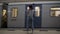 Woman Stands At Underground Metro Station Next To The Passing Train