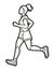 A Woman Start Running Action Marathon Runner Cartoon Female Run