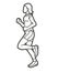 A Woman Start Running Action Marathon Runner Cartoon Sport Graphic