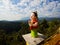 Woman statue is begging Wai in temple on Chiangdao mountain, c