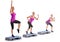 Woman step aerobics exercise