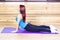 Woman streching. Fitness and yoga concept. Slim woman.