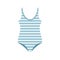 Woman striped swimwear icon flat isolated vector