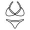 Woman striped swimwear icon, outline style