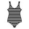 Woman striped swimwear icon, simple style