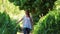 Woman strolling on a footpath