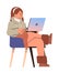 woman student watching free online courses on laptop education day live webinar e-learning concept vertical