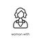 Woman with Stylish Hair icon. Trendy modern flat linear vector W