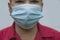 Woman suffer from sick and wearing face mask.