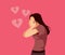 Woman Suffering Crying After Break-up Vector Illustration