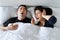 Woman suffers from her partner snoring in bed