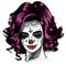 Woman with Sugar Skull Face Paint vector illustration