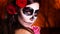 Woman with sugar skull make-up