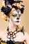 Woman with sugar skull makeup