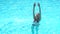 Woman in summer snorkling in the swimming pool