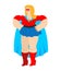 Woman superhero. Super girl in mask and raincoat. Strong lady