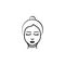 Woman, surgery, chin icon. Element of anti aging outline icon for mobile concept and web apps. Thin line Woman, surgery, chin icon