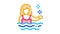 woman swimmer icon outline illustration