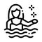 Woman swimmer icon vector outline illustration