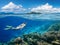 Woman swims around a coral reef