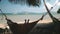 Woman swing in hammock sibaltan tropical beach