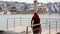 Woman swiping jetty, Pushkar, India