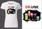 Woman T-shirt Design with Colorful Drink Glasses
