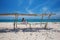 Woman takes rest at the sea shore