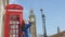 Woman Taking Selfie Against Phonebooth And Big Ben In London England