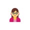 Woman teacher avatar character flat icon