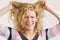 Woman tear one\'s hair