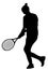 Woman tennis player silhouette. Girl play tennis. Active lady hobby training after work.