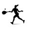 Woman tennis player.Sports silhouette.