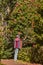 Woman in Terra Nostra botanic garden, travel destination Azores