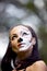 Woman with tigress face art