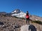 Woman on the Timberline Trail on Mount Hood, Oregon.