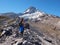 Woman on the Timberline Trail on Mount Hood, Oregon.