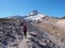 Woman on the Timberline Trail on Mount Hood, Oregon.