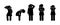Woman tired, female silhouette icon, sad and tired people illustration, stick figure man pictogram