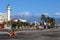 Woman on Torre del Mar beach, Spain.