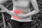 Woman touching her own belly with stomachache, appendicitis pain