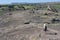 Woman tourist hiking at Ubirr rock art site in Kakadu National Park Northern Territory of Australia