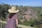 Woman tourist looking at the landscape view of Litchfield National Park Northern Territory Australia