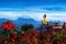 Woman tourist taking photo of Doi Luang Chiang Dao mountains, Chiang mai, Thailand