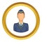 Woman train conductor icon